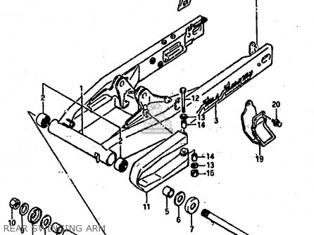REAR SWINGING ARM - DR800S 1990 (L) (2 4 15 E16 E17 E18 E21 E22 E24 E25 E34 E39 E53