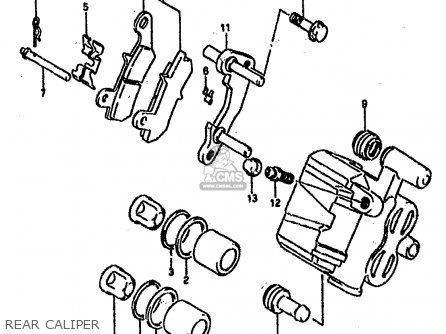 REAR CALIPER - DR800S 1990 (L) (2 4 15 E16 E17 E18 E21 E22 E24 E25 E34 E39 E53