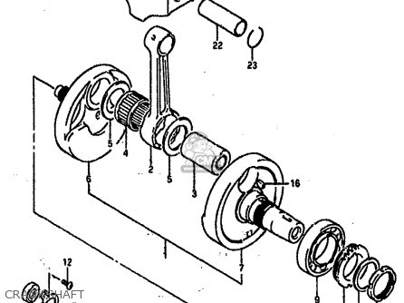 CRANKSHAFT - DR800S 1990 (L) (2 4 15 E16 E17 E18 E21 E22 E24 E25 E34 E39 E53