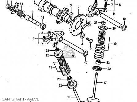 CAM SHAFT-VALVE - DR800S 1990 (L) (2 4 15 E16 E17 E18 E21 E22 E24 E25 E34 E39 E53