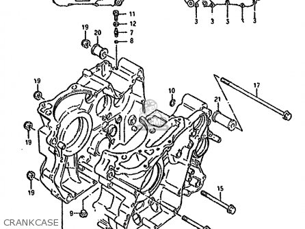 CRANKCASE - DR800S 1991 (M) (1 2 4 15 16 E17 E18 E21 E22 E24 E25 E34 E39 E53