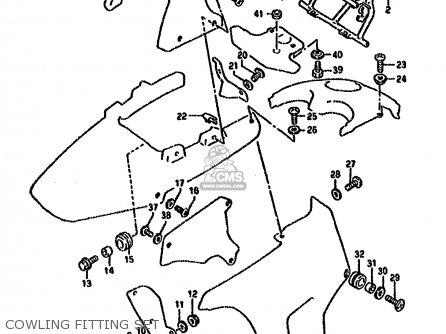 COWLING FITTING SET - DR800S 1991 (M) (1 2 4 15 16 E17 E18 E21 E22 E24 E25 E34 E39 E53