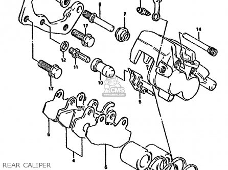 REAR CALIPER - DR800S 1991 (M) (1 2 4 15 16 E17 E18 E21 E22 E24 E25 E34 E39 E53