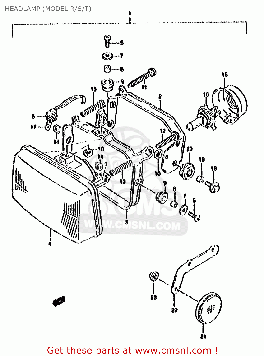 HEADLAMP (MODEL R/S/T) DR800S 1993 (P) (E01 E04 E17 E18 E21 E22 E25 E34 E53)