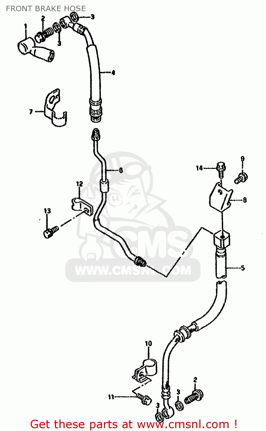 FRONT BRAKE HOSE DR800S 1993 (P) (E01 E04 E17 E18 E21 E22 E25 E34 E53)