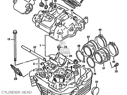 CYLINDER HEAD - DR800S 1993 (P) (E01 E04 E17 E18 E21 E22 E25 E34 E53)