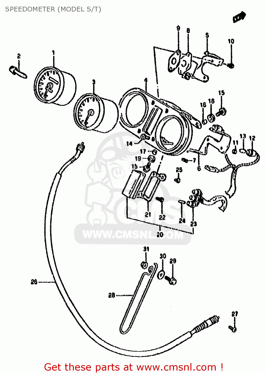 SPEEDOMETER (MODEL S/T) DR800S 1994 (R) (E04 E18 E21 E22 E34 E53)