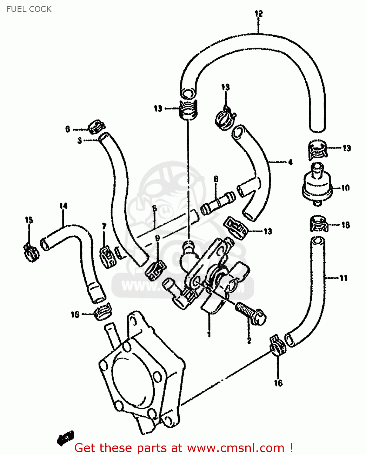 FUEL COCK DR800S 1994 (R) (E04 E18 E21 E22 E34 E53)