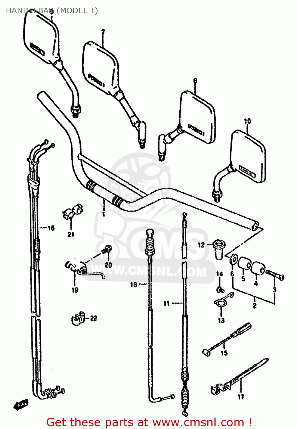 HANDLEBAR (MODEL T) DR800S 1994 (R) (E04 E18 E21 E22 E34 E53)