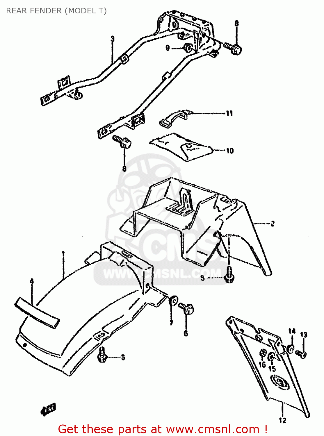 REAR FENDER (MODEL T) DR800S 1994 (R) (E04 E18 E21 E22 E34 E53)