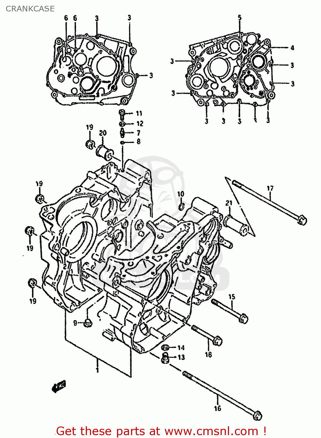 CRANKCASE DR800S 1995 (S) (E04 E22 E34 E37)