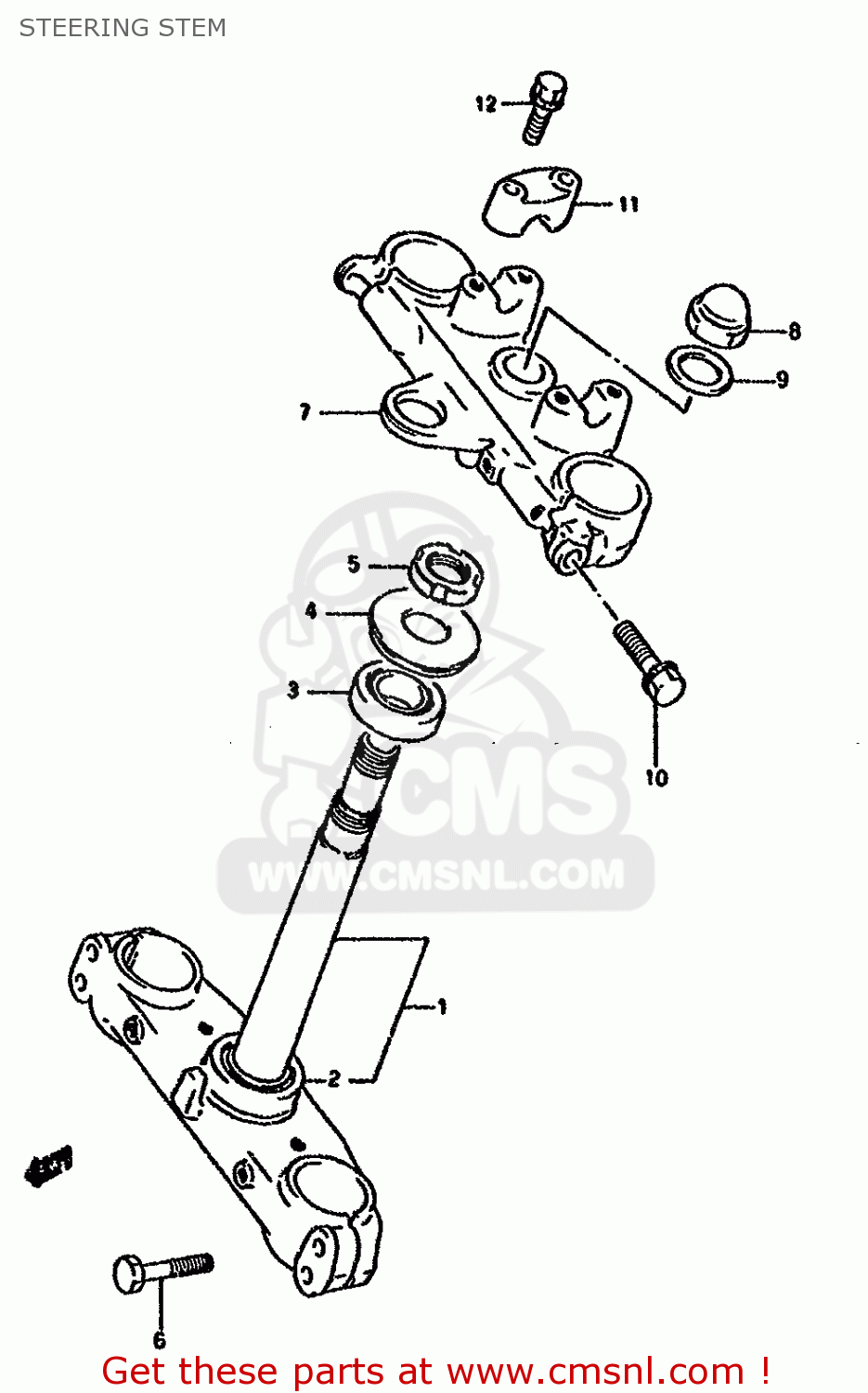 STEERING STEM DR800S 1995 (S) (E04 E22 E34 E37)