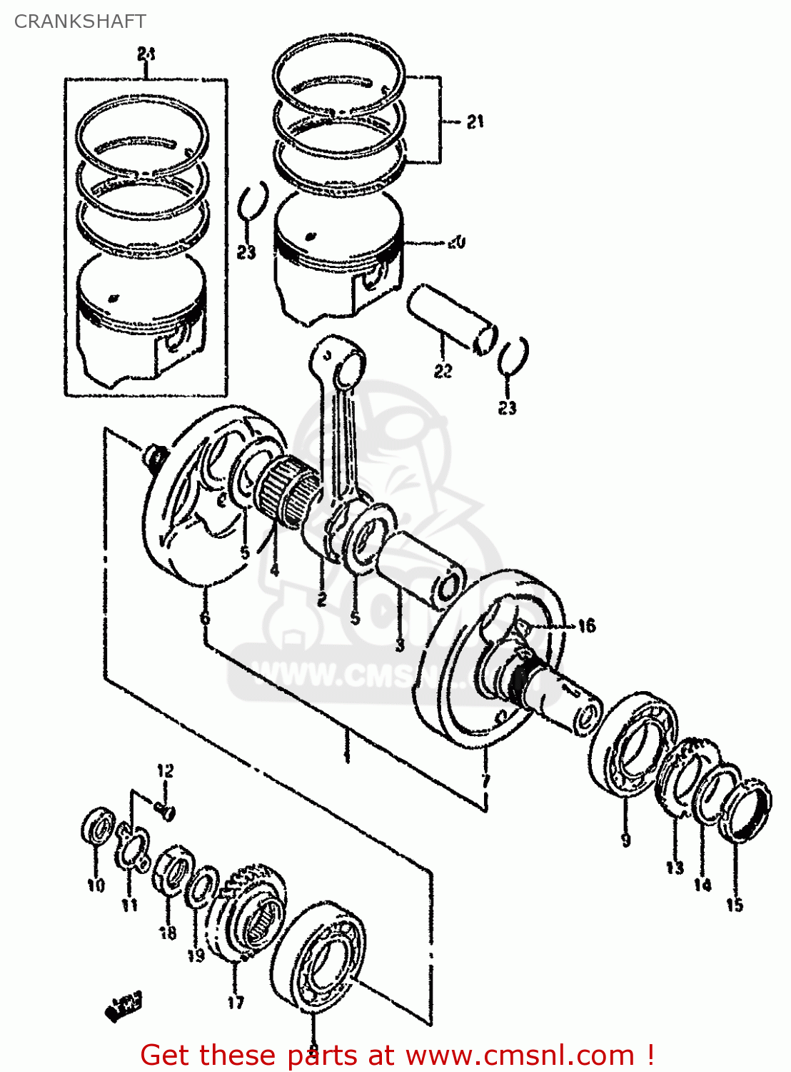 CRANKSHAFT DR800S 1995 (S) (E04 E22 E34 E37)
