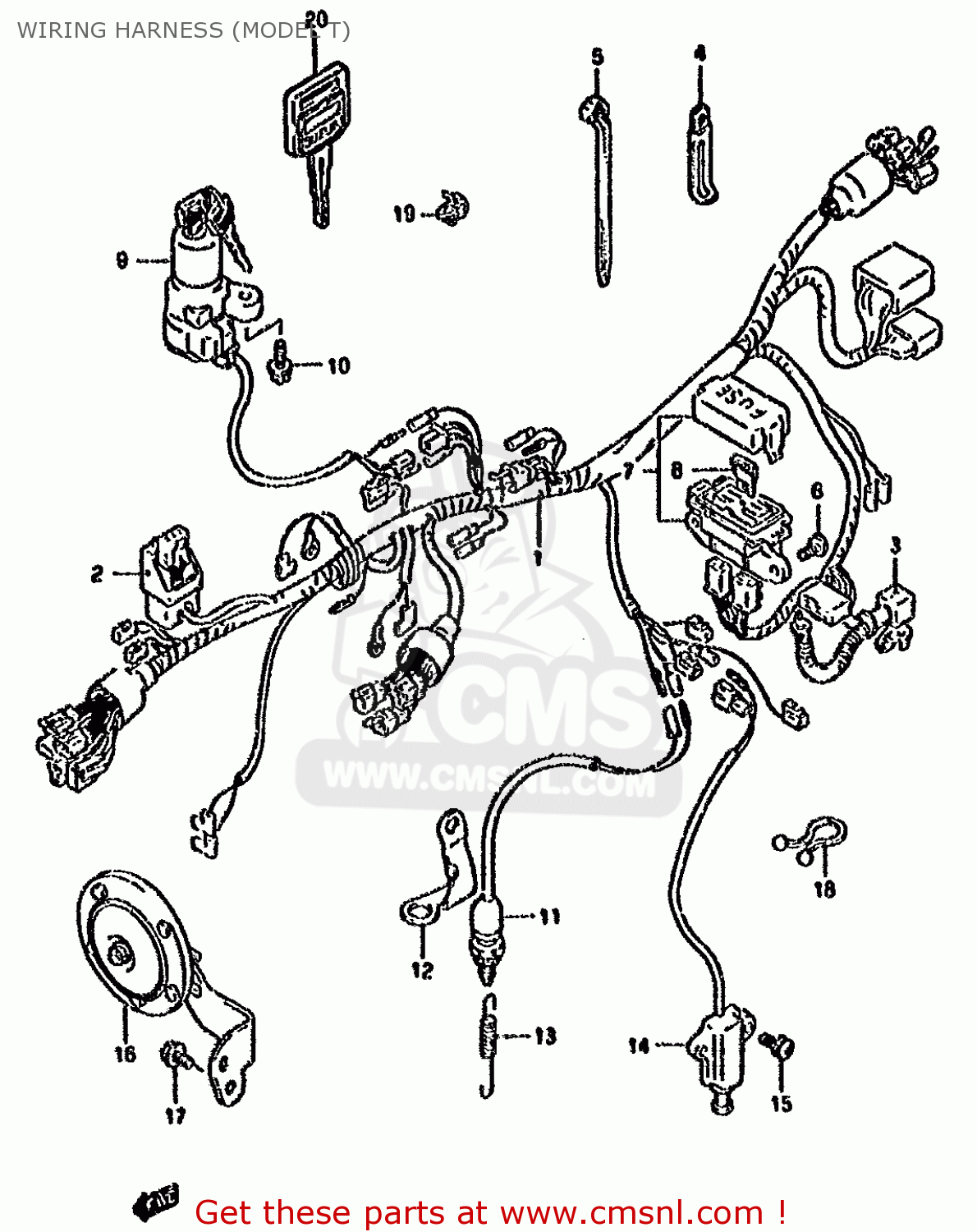 WIRING HARNESS (MODEL T) DR800S 1996 (T) (E04 E18 E22 E34 E37)
