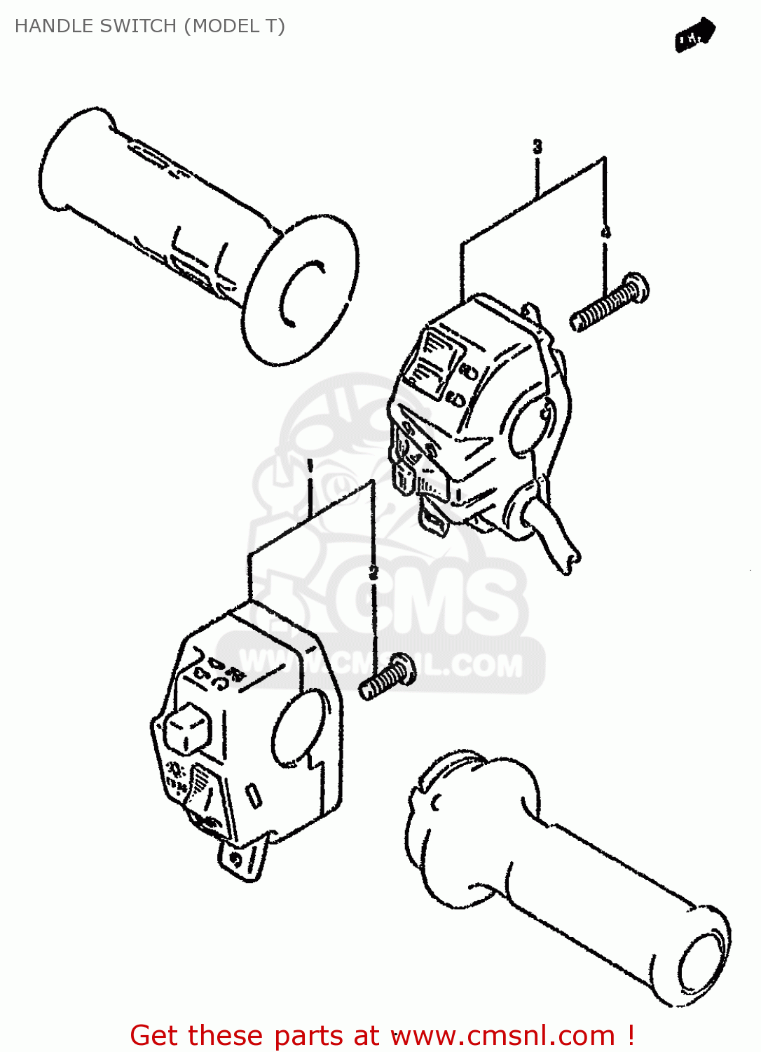HANDLE SWITCH (MODEL T) DR800S 1996 (T) (E04 E18 E22 E34 E37)