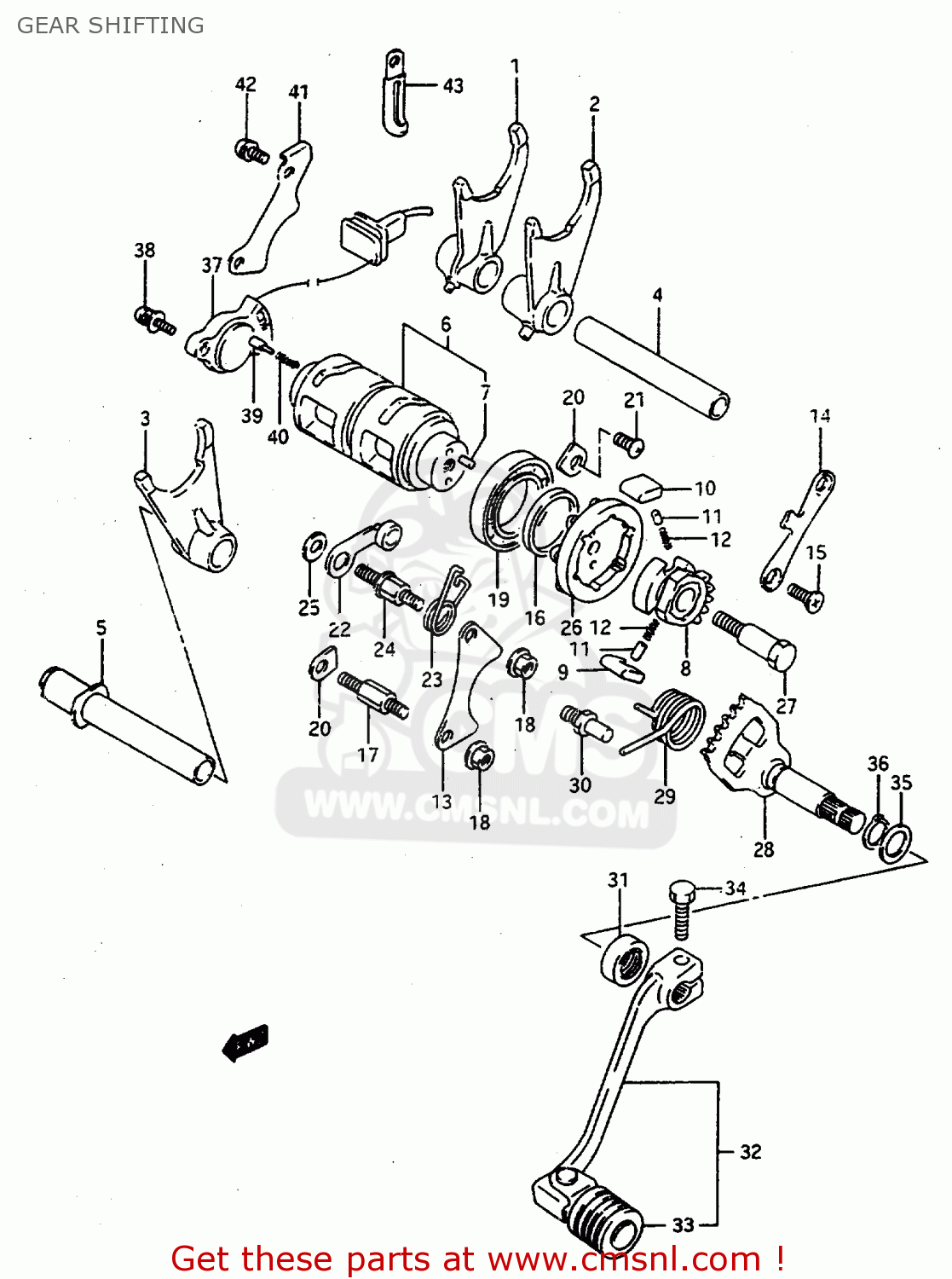 GEAR SHIFTING DR800S 1997 (V) FRANCE GERMANY ITALY (E04 E22 E34)