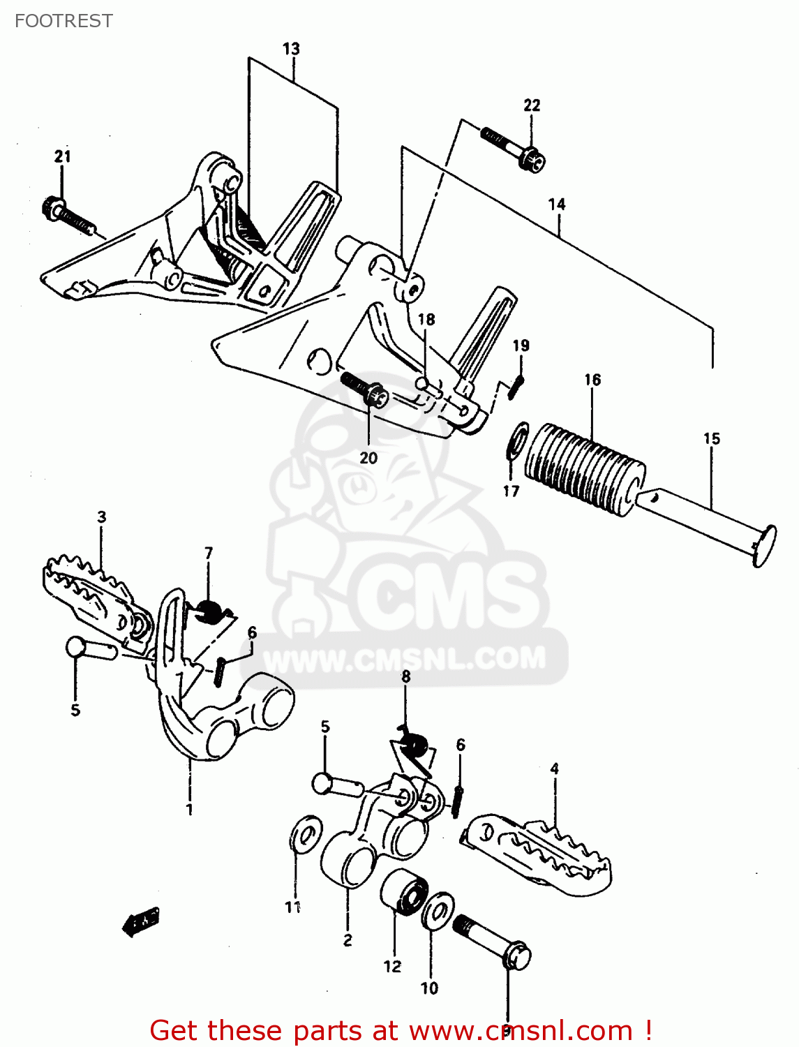 FOOTREST DR800S 1997 (V) FRANCE GERMANY ITALY (E04 E22 E34)