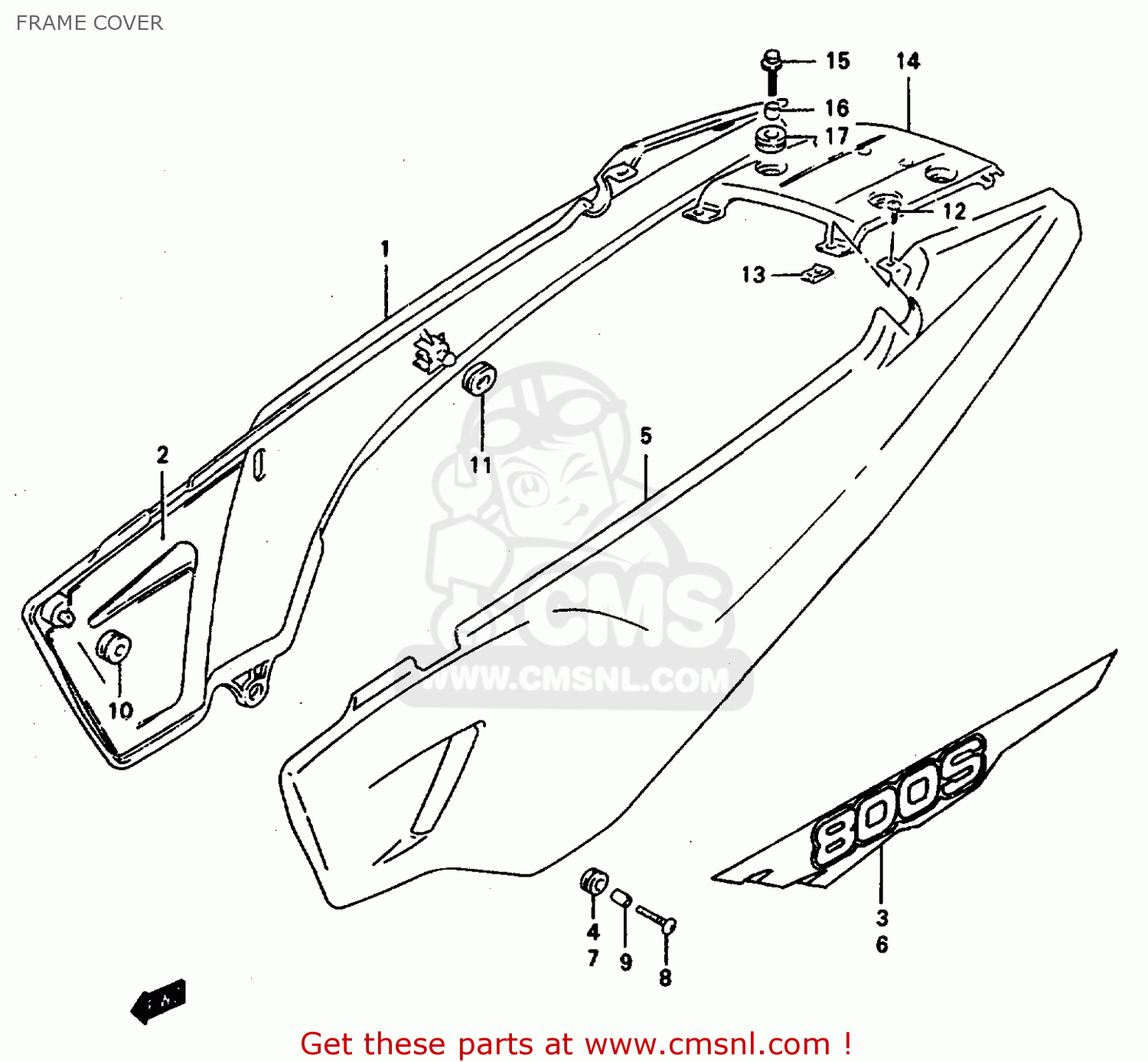 FRAME COVER DR800S 1997 (V) FRANCE GERMANY ITALY (E04 E22 E34)