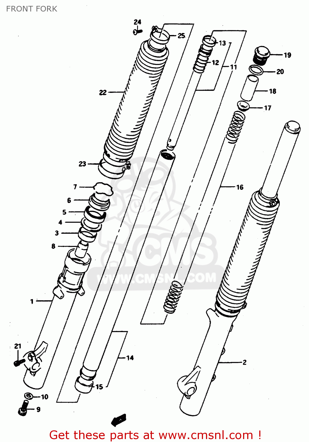 FRONT FORK DR800S 1997 (V) FRANCE GERMANY ITALY (E04 E22 E34)