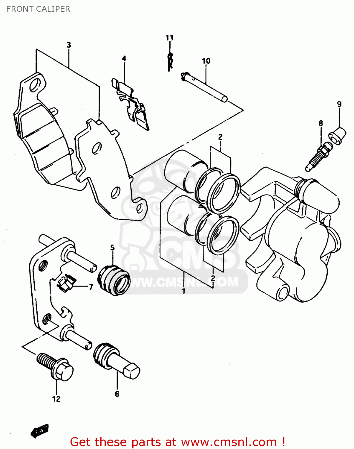 FRONT CALIPER DR800S 1997 (V) FRANCE GERMANY ITALY (E04 E22 E34)