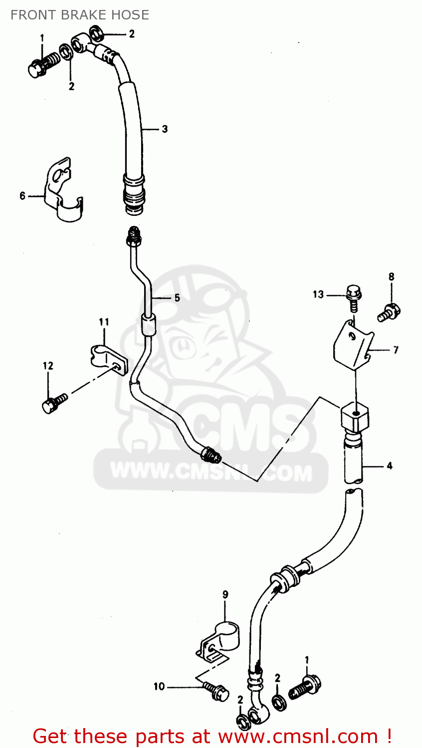 FRONT BRAKE HOSE DR800S 1997 (V) FRANCE GERMANY ITALY (E04 E22 E34)