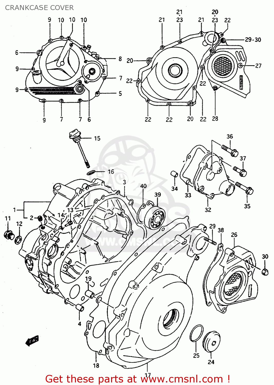 CRANKCASE COVER DR800S 1997 (V) FRANCE GERMANY ITALY (E04 E22 E34)