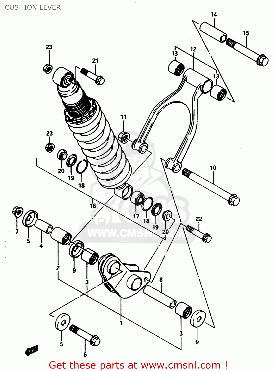 CUSHION LEVER DR800S 1997 (V) FRANCE GERMANY ITALY (E04 E22 E34)