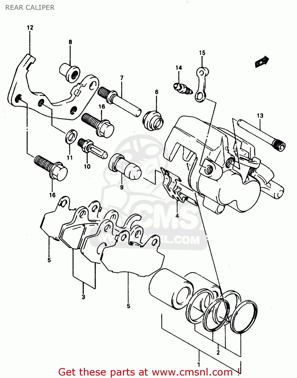 REAR CALIPER DR800S 1997 (V) FRANCE GERMANY ITALY (E04 E22 E34)