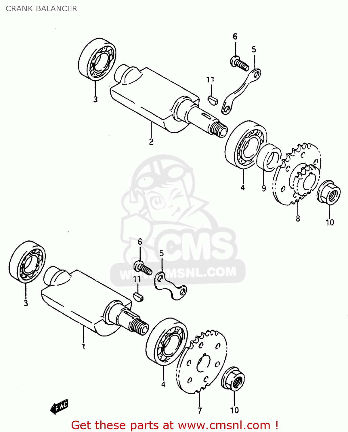 CRANK BALANCER DR800S 1997 (V) FRANCE GERMANY ITALY (E04 E22 E34)