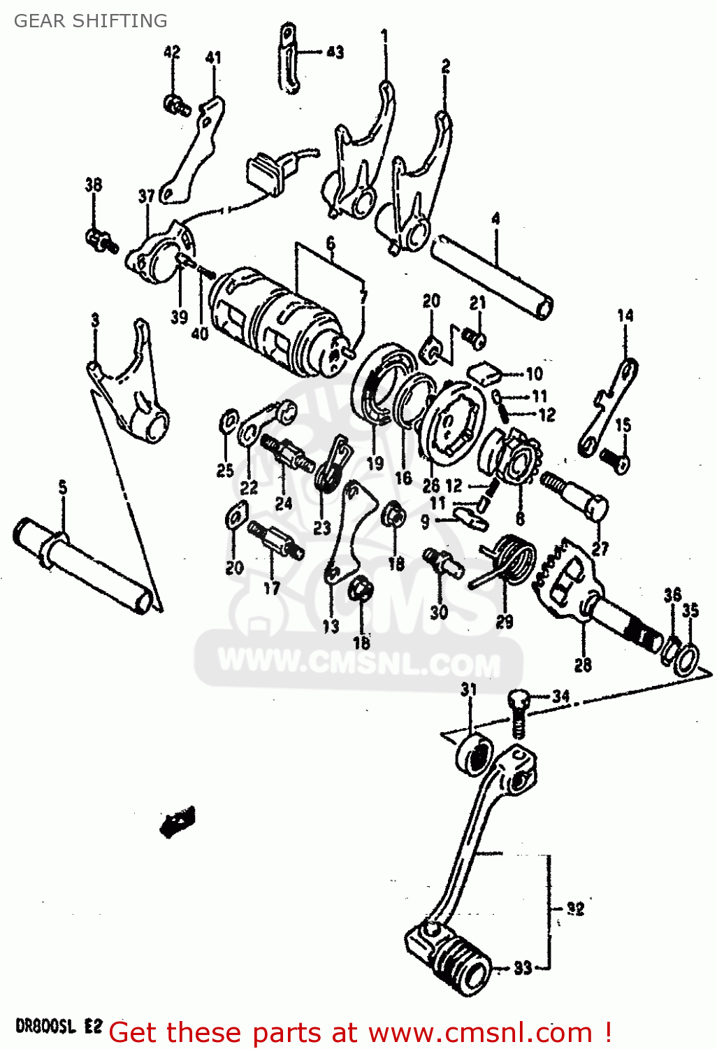 GEAR SHIFTING DR800SU 1990 (L) GERMANY (E22)