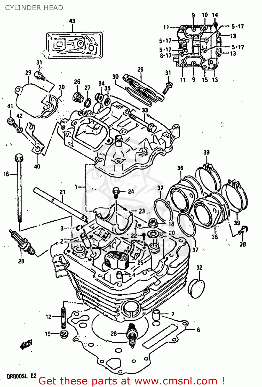 CYLINDER HEAD DR800SU 1990 (L) GERMANY (E22)