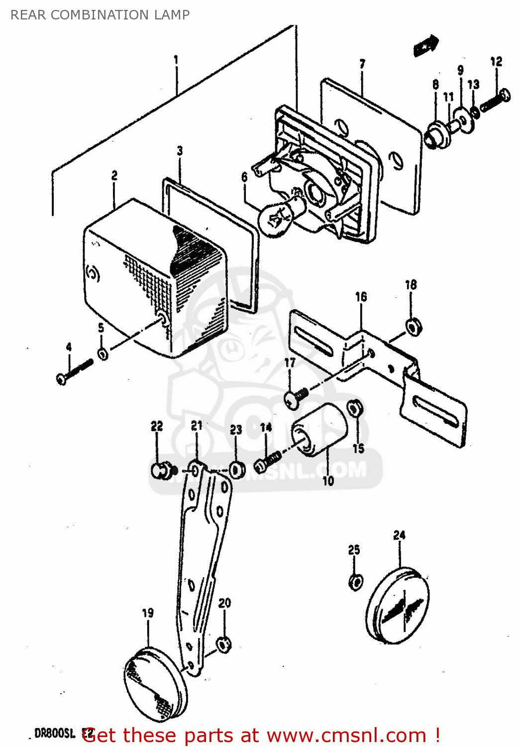 REAR COMBINATION LAMP DR800SU 1990 (L) GERMANY (E22)