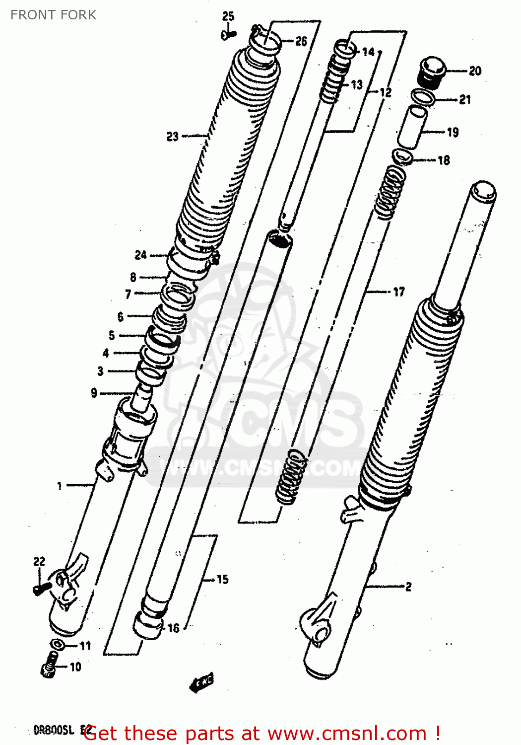 FRONT FORK DR800SU 1990 (L) GERMANY (E22)