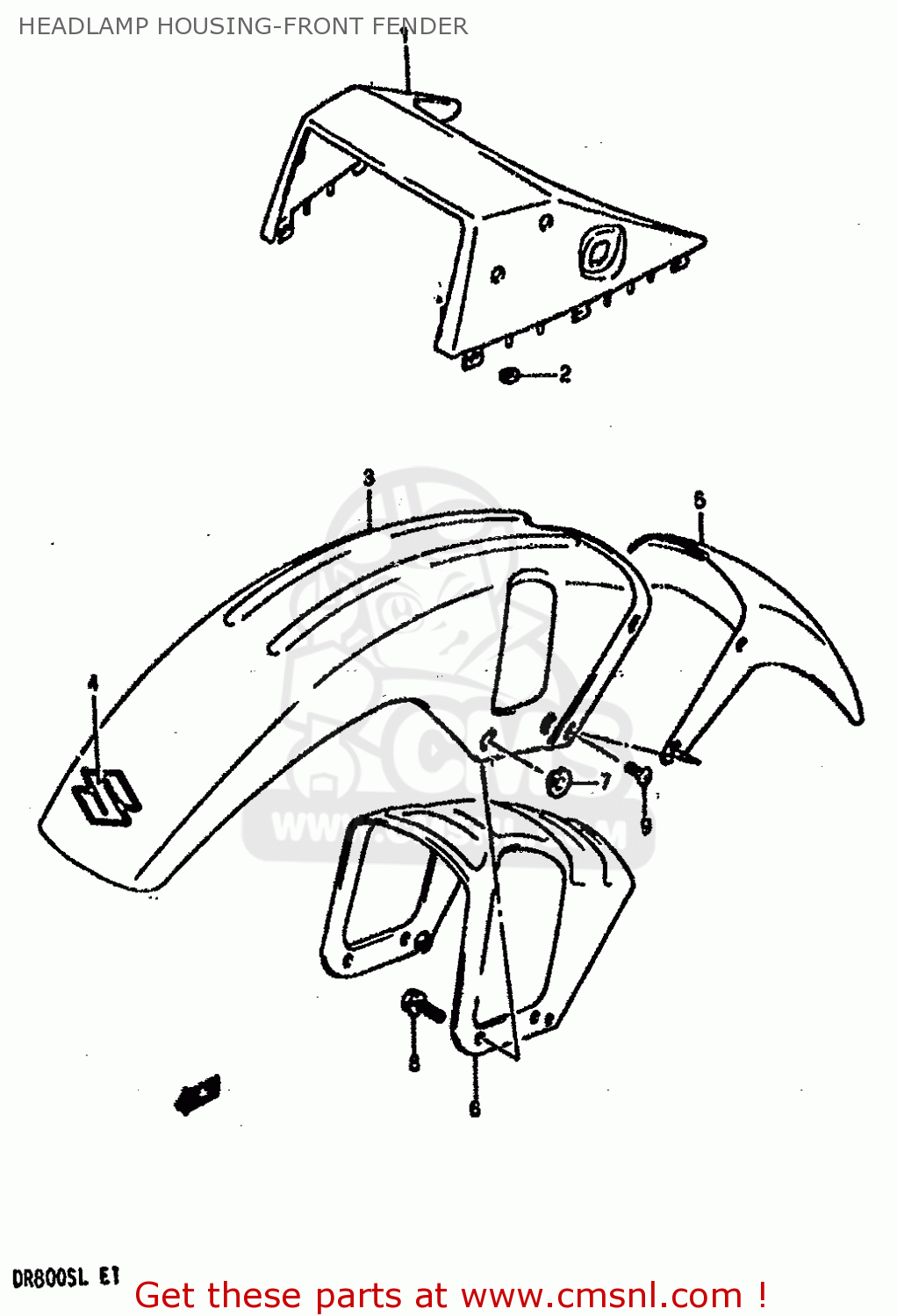 HEADLAMP HOUSING-FRONT FENDER DR800SU 1990 (L) GERMANY (E22)