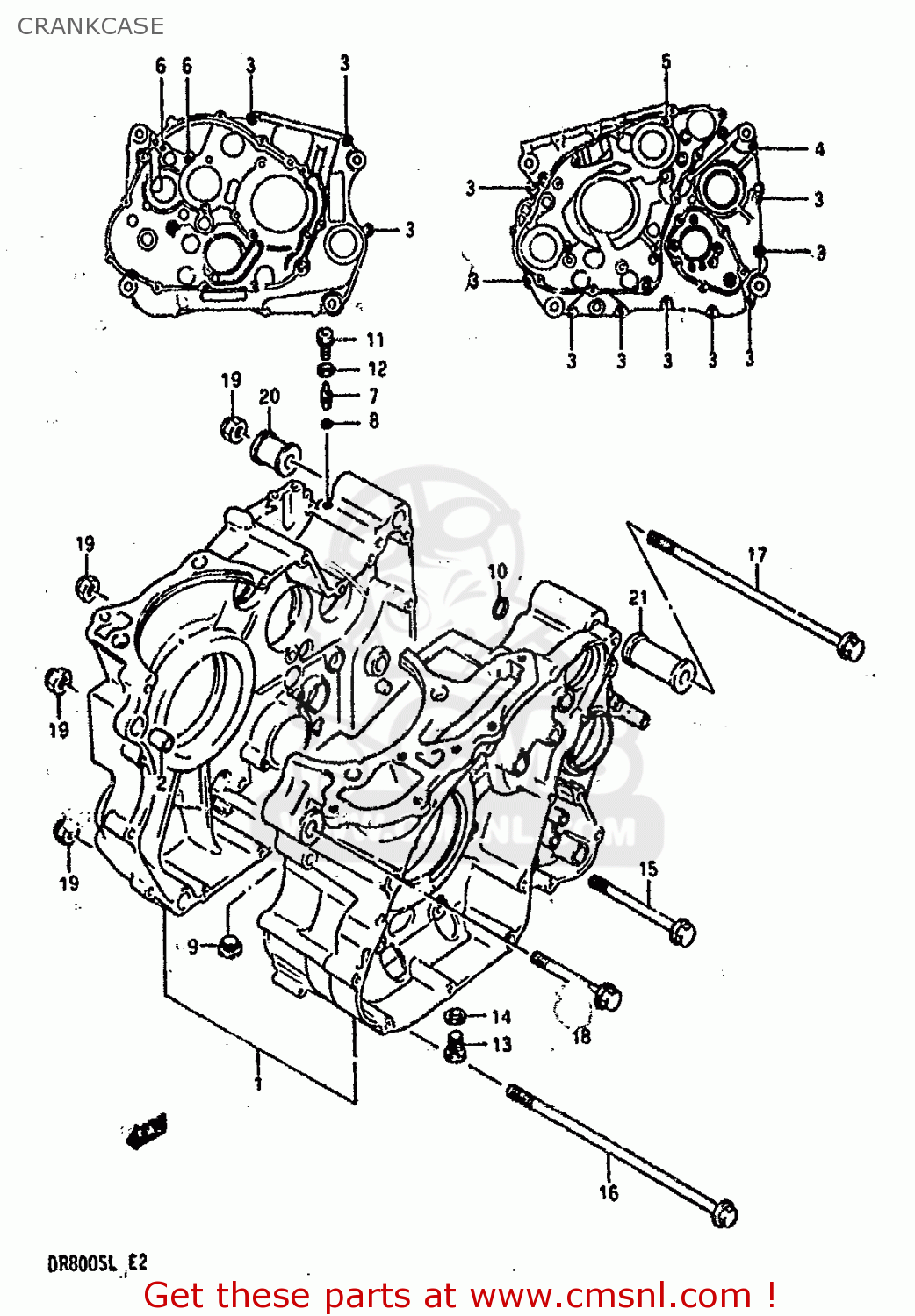 CRANKCASE DR800SU 1990 (L) GERMANY (E22)