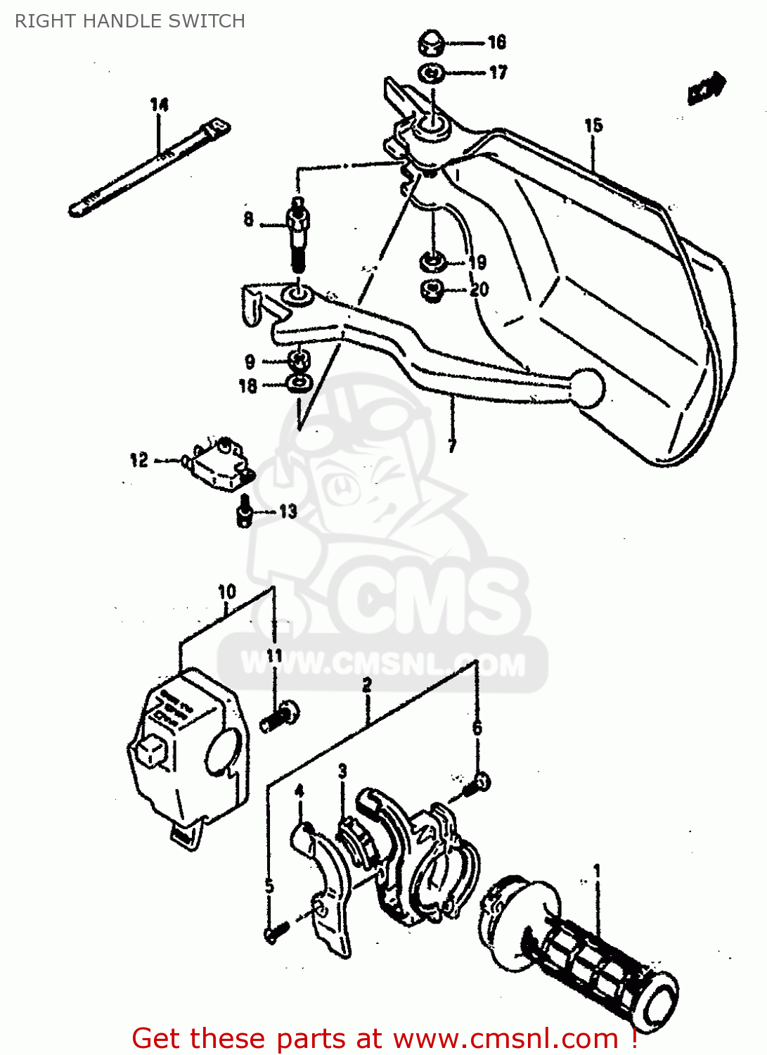 RIGHT HANDLE SWITCH DR800SU 1990 (L) GERMANY (E22)