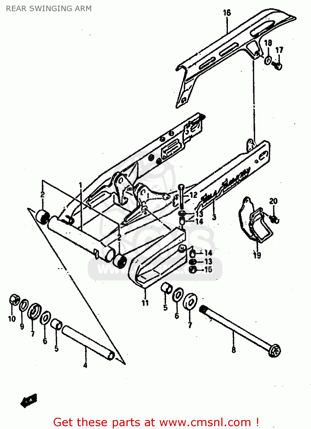 REAR SWINGING ARM DR800SU 1990 (L) GERMANY (E22)