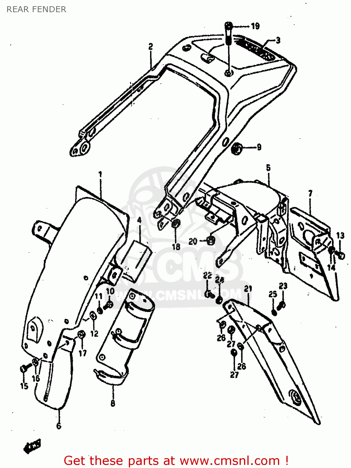 REAR FENDER DR800SU 1990 (L) GERMANY (E22)