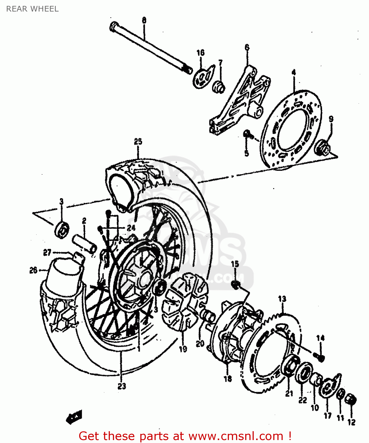 REAR WHEEL DR800SU 1990 (L) GERMANY (E22)
