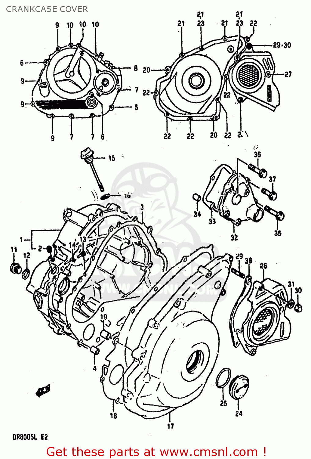 CRANKCASE COVER DR800SU 1990 (L) GERMANY (E22)