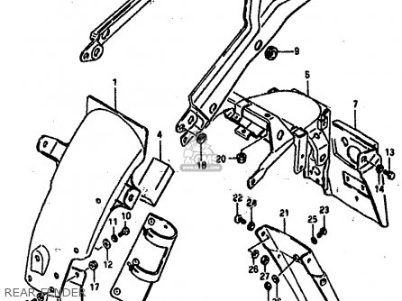 REAR FENDER - DR800SU 1990 (L) GERMANY (E22)