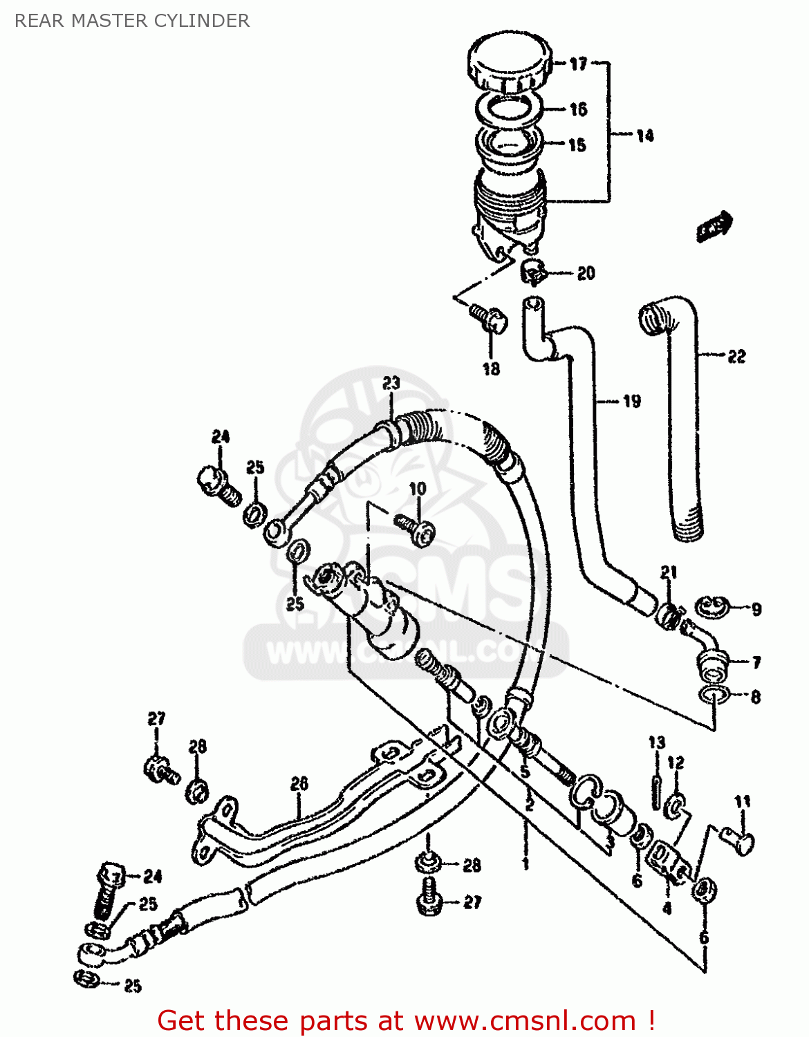 REAR MASTER CYLINDER DR800SU 1991 (M) GERMANY (E22)