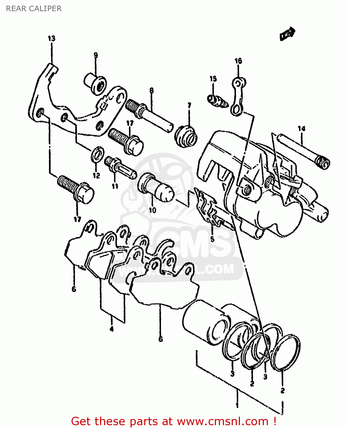REAR CALIPER DR800SU 1992 (N) GERMANY (E22)