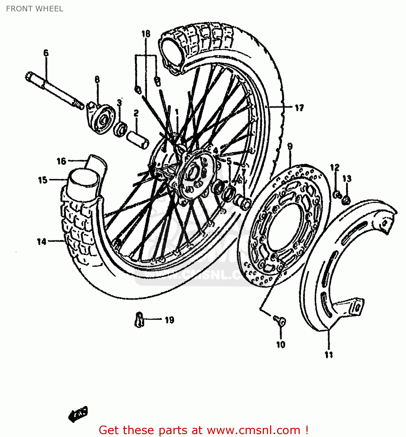 FRONT WHEEL DR800SU 1993 (P) GERMANY (E22)