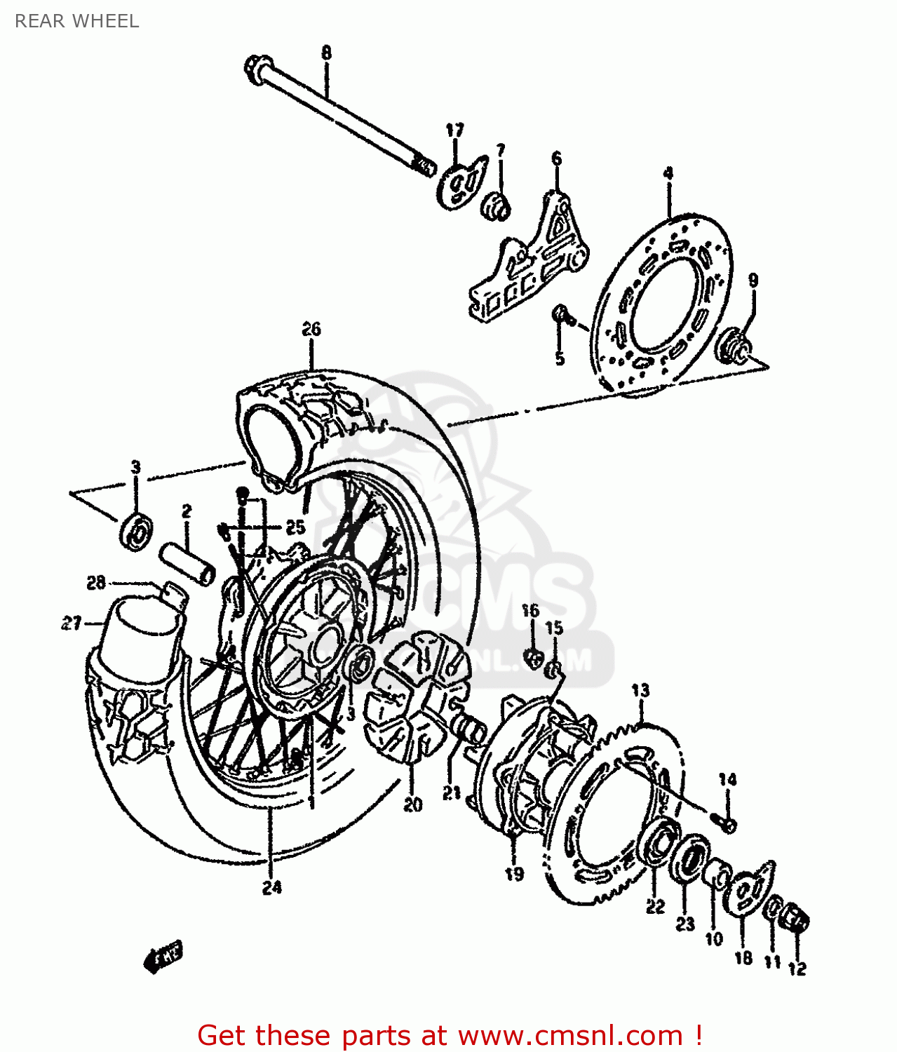 REAR WHEEL DR800SU 1993 (P) GERMANY (E22)