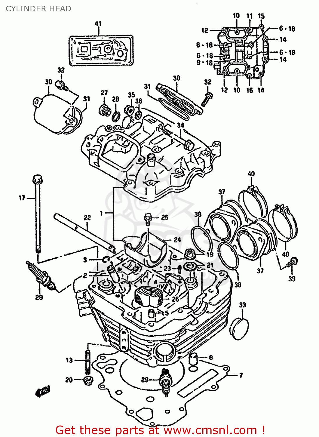 CYLINDER HEAD DR800SU 1994 (R) GERMANY (E22)