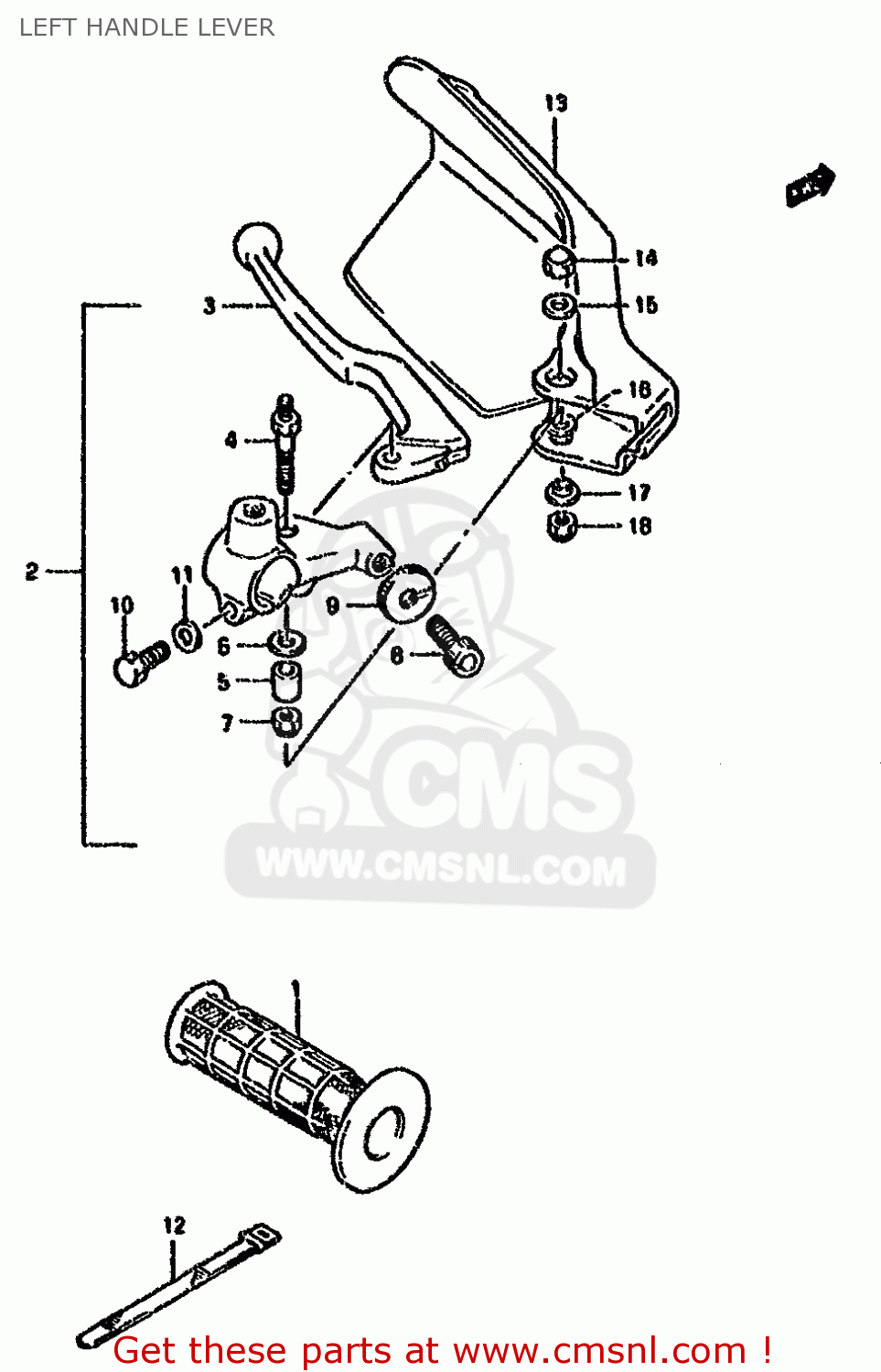 LEFT HANDLE LEVER DR800SU 1994 (R) GERMANY (E22)