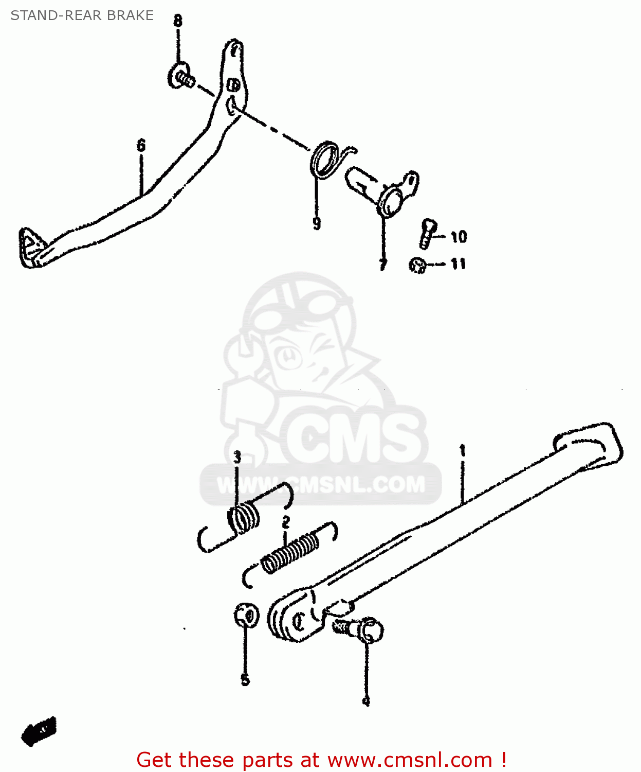 STAND-REAR BRAKE DR800SU 1995 (S) GERMANY (E22)