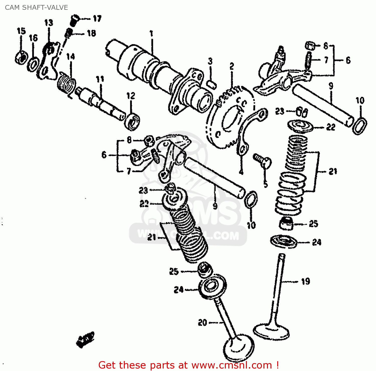 CAM SHAFT-VALVE DR800SU 1996 (T) GERMANY (E22)