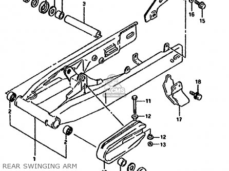 REAR SWINGING ARM - DR800SU 1996 (T) GERMANY (E22)